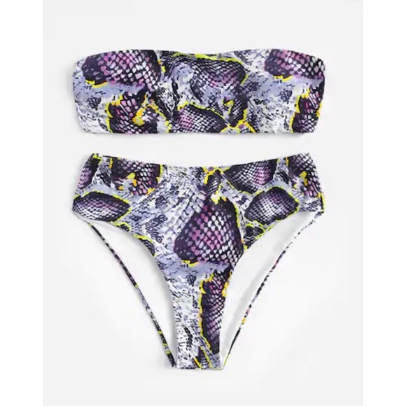 purple snake print bikini